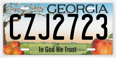 GA license plate CZJ2723