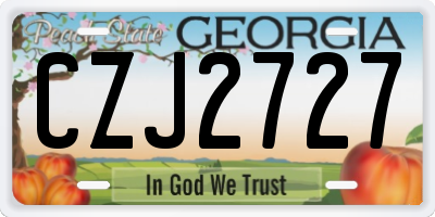 GA license plate CZJ2727