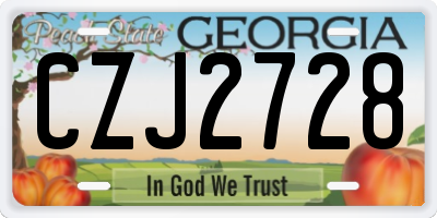 GA license plate CZJ2728