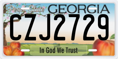 GA license plate CZJ2729