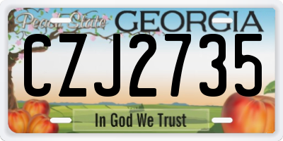GA license plate CZJ2735