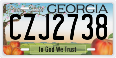 GA license plate CZJ2738
