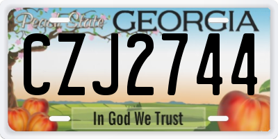 GA license plate CZJ2744