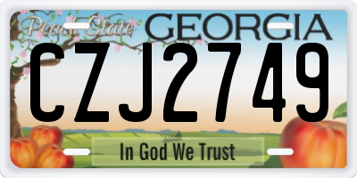 GA license plate CZJ2749