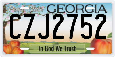 GA license plate CZJ2752