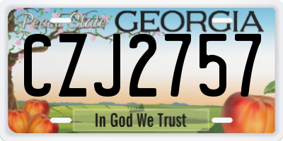 GA license plate CZJ2757