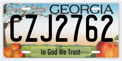 GA license plate CZJ2762