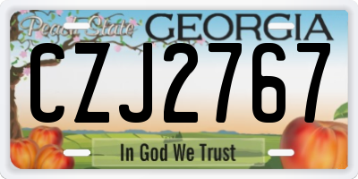 GA license plate CZJ2767