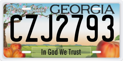 GA license plate CZJ2793
