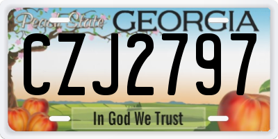 GA license plate CZJ2797