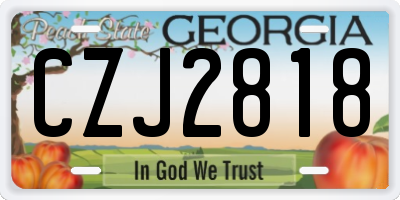 GA license plate CZJ2818