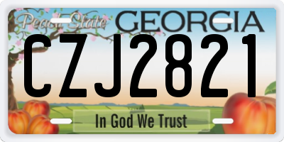 GA license plate CZJ2821