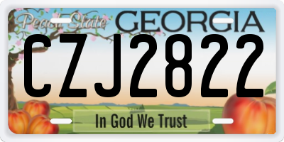 GA license plate CZJ2822