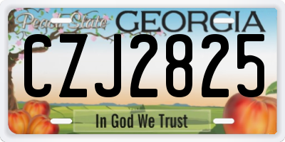 GA license plate CZJ2825