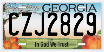 GA license plate CZJ2829