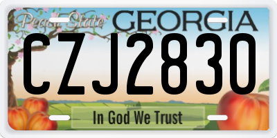 GA license plate CZJ2830