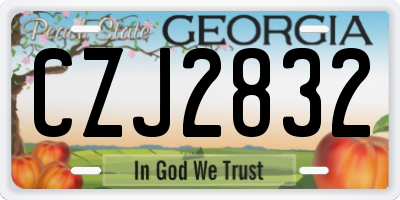 GA license plate CZJ2832