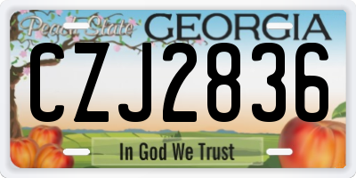 GA license plate CZJ2836