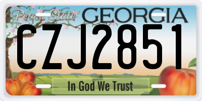 GA license plate CZJ2851