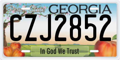 GA license plate CZJ2852