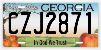 GA license plate CZJ2871