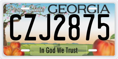 GA license plate CZJ2875