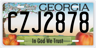 GA license plate CZJ2878