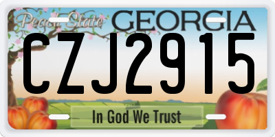 GA license plate CZJ2915