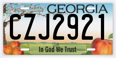 GA license plate CZJ2921