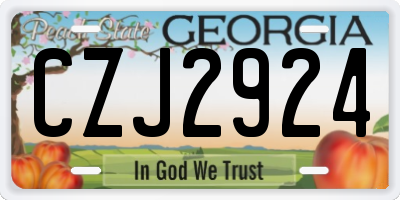 GA license plate CZJ2924