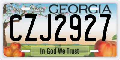 GA license plate CZJ2927