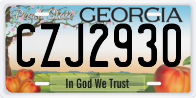 GA license plate CZJ2930