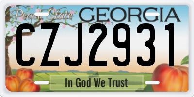 GA license plate CZJ2931