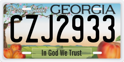 GA license plate CZJ2933