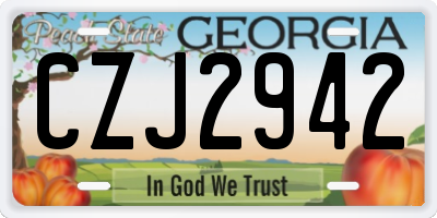 GA license plate CZJ2942