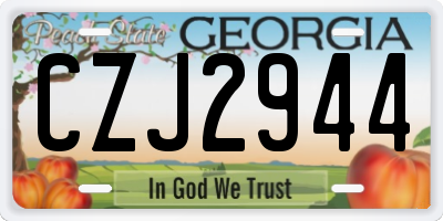 GA license plate CZJ2944
