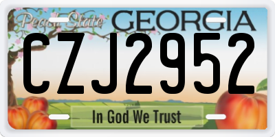 GA license plate CZJ2952