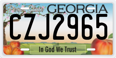 GA license plate CZJ2965