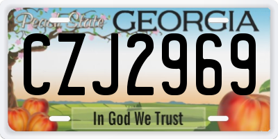 GA license plate CZJ2969