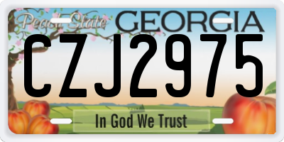 GA license plate CZJ2975