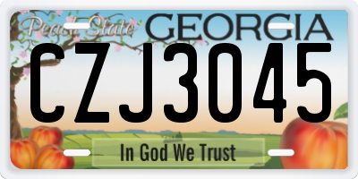 GA license plate CZJ3045