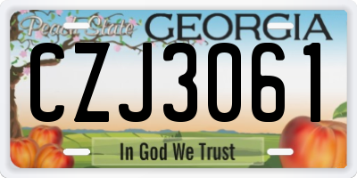 GA license plate CZJ3061