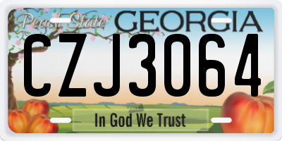 GA license plate CZJ3064