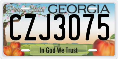GA license plate CZJ3075