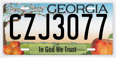 GA license plate CZJ3077