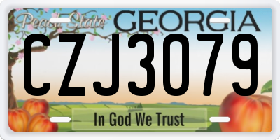 GA license plate CZJ3079
