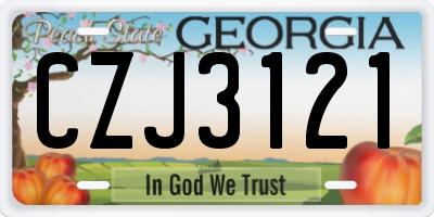 GA license plate CZJ3121