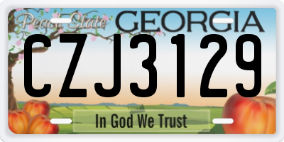 GA license plate CZJ3129