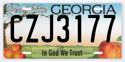 GA license plate CZJ3177