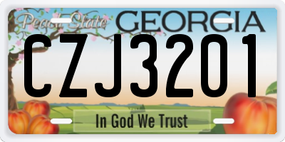GA license plate CZJ3201